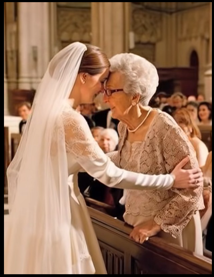 Sa grand-mère sourit doucement, les yeux emplis d'une sagesse tranquille que seul le temps peut conférer.