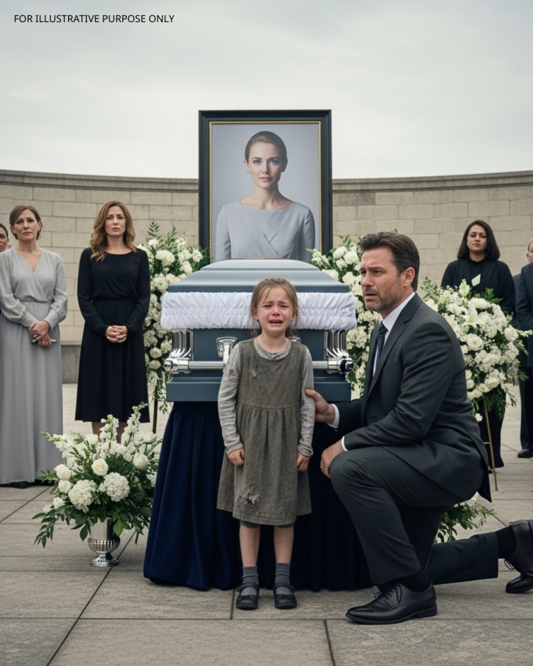 « Elle n'est pas partie ! » hurla une pauvre petite fille aux funérailles de la femme du milliardaire — et le cercueil scellé déclencha une série d'événements qui transformèrent le chagrin en une vérité à laquelle personne n'était préparé.