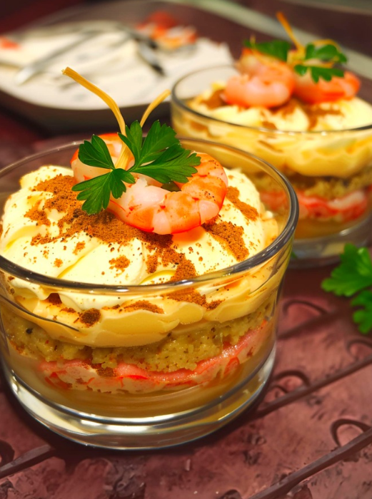 Tiramisu aux crevettes roses – une entrée raffinée, créative et surprenante
