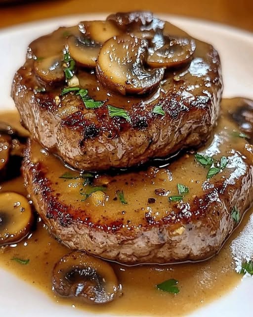 Steaks de Bœuf avec Sauce aux Champignons