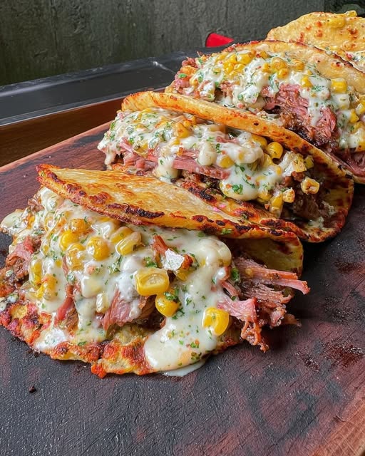 Tacos Elote à la poitrine fumée