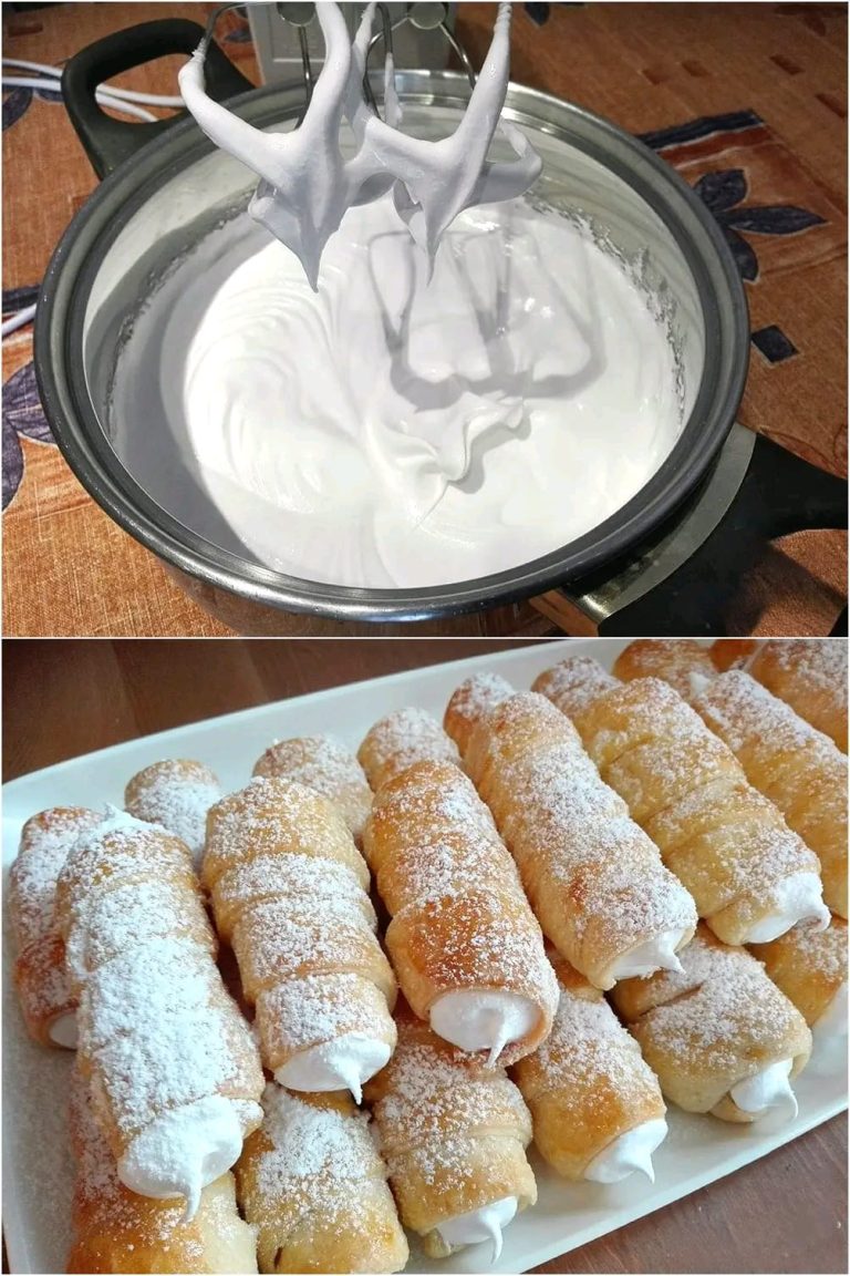 Cornets de crème maison avec garniture à meringue italienne, super savoureux !