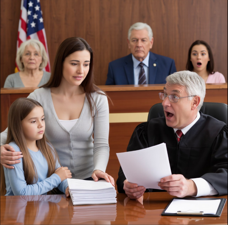 Ma sœur a abandonné son enfant devant ma porte et a disparu. Mes parents m'ont dit : « Elle est devenue un fardeau pour toi. » Dix ans plus tard, ils m'ont poursuivi en justice pour obtenir la garde, m'accusant d'être responsable de leur séparation. Mais lorsque j'ai remis au juge un dossier scellé, ses yeux se sont écarquillés. Puis il a demandé : « Sont-ils au courant que vous avez un enfant ? » J'ai simplement hoché la tête et me suis préparée à répondre…