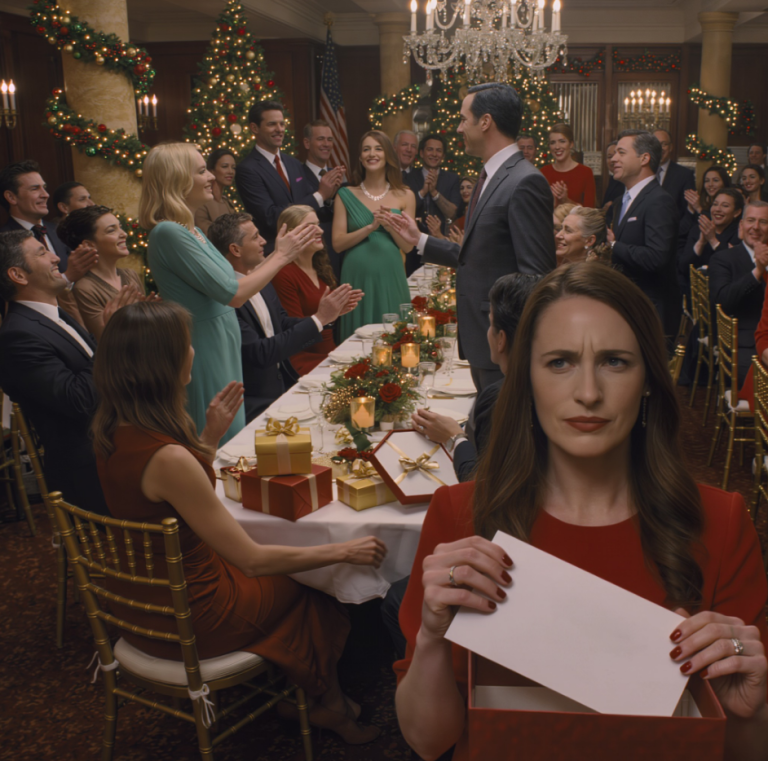 Lors de la baby shower, mon mari millionnaire lui a passé un collier de diamants autour du cou et a murmuré : « Pour notre bébé. » J’ai simplement souri. Quand elle a ouvert mon cadeau et qu’il a lu : « Test de paternité : non compatible », son visage s’est décomposé tandis que je me sentais enfin comblée ce jour-là…