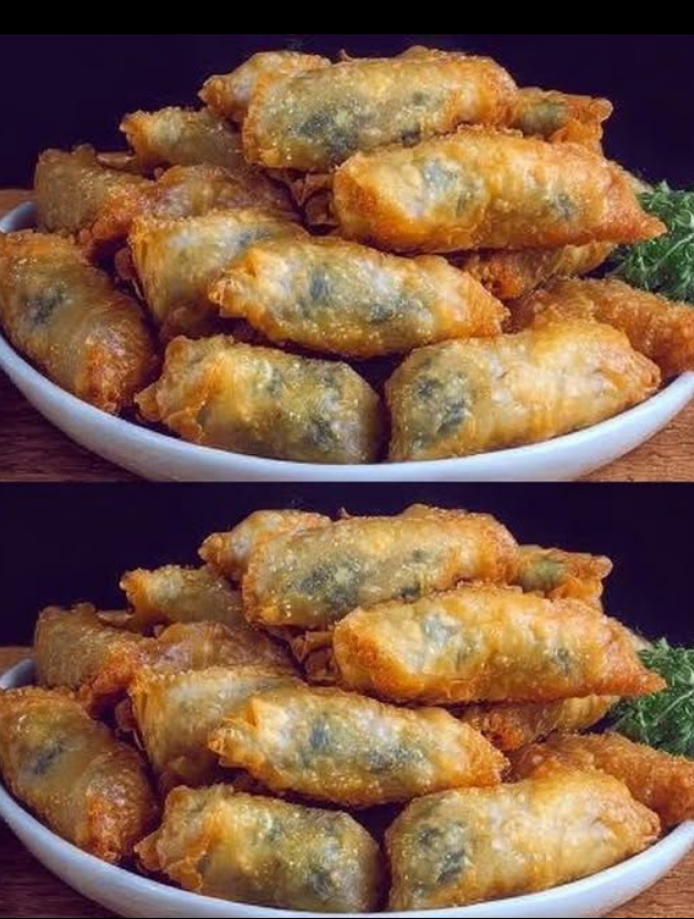 Assiette de briouates croustillantes farcies aux légumes