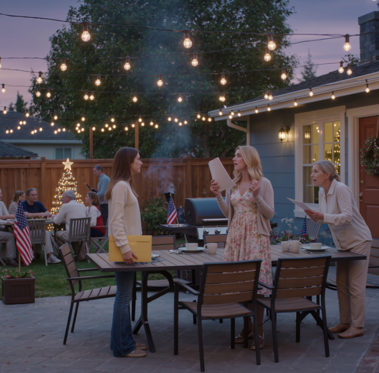 Au barbecue familial, ma sœur a ri : « Cette maison est à nous maintenant ! » Maman a souri et a ajouté : « Sois reconnaissante, Bella. » J'ai hoché la tête et dit : « Tu devrais peut-être vérifier l'acte de propriété. » Un silence de mort s'est abattu sur la cour lorsque j'ai tendu une enveloppe. Ma sœur l'a ouverte et s'est exclamée : « Un avis d'expulsion… Quoi ?! »