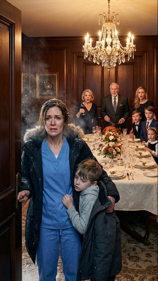 Le jour de Thanksgiving, je suis rentré du travail et j'ai trouvé mon fils qui grelottait dehors dans le froid glacial. À l'intérieur, ma famille riait et savourait le dîner à 15 000 dollars que j'avais payé. J'ai ouvert la porte, je les ai regardés et j'ai prononcé six mots seulement.