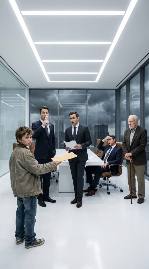 Alors qu'ils s'apprêtaient à signer un contrat d'un million de dollars, le garçon murmura : « Je vous renvoie juste ceci » — Et la réaction du fondateur fit pâlir les dirigeants arrogants… mais le véritable secret se cachait encore à l'intérieur de cette enveloppe.