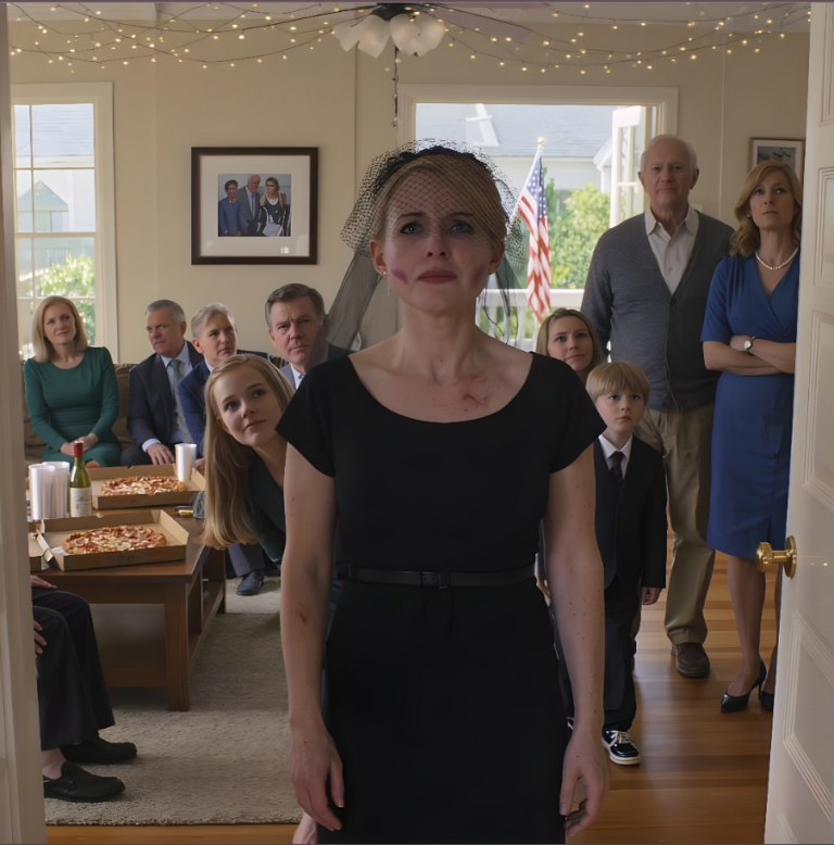 Ma famille pendant le dernier adieu à mon mari