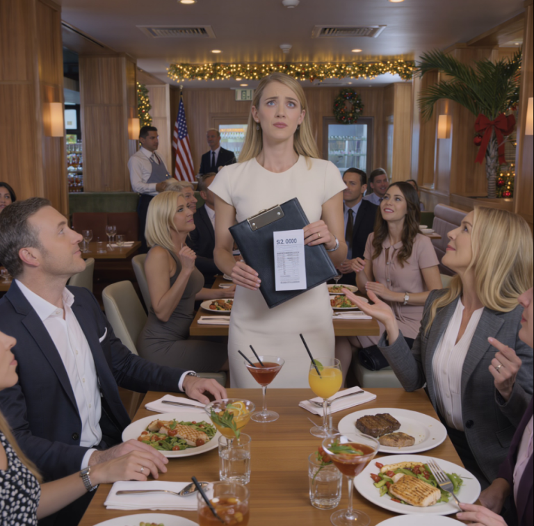 Au restaurant, ma sœur s'est tournée vers moi et m'a dit : « Sors d'ici, va trouver une autre table. Celle-ci est réservée à la famille. » Tout le monde a ri et personne n'a pris ma défense. Puis le serveur a posé devant moi une addition de 2 000 dollars pour le repas entier. J'ai souri, pris une gorgée et payé sans un mot. Mais juste après, j'ai entendu une voix derrière moi dire…