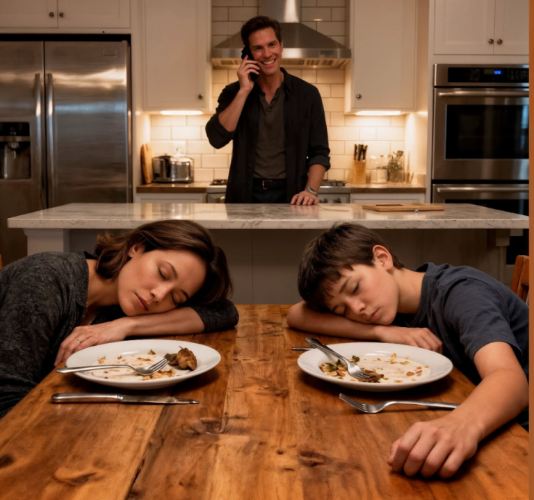 Mon mari avait préparé le dîner et, juste après que mon fils et moi avons mangé, nous nous sommes effondrés. En faisant semblant d’être inconsciente, je l’ai entendu au téléphone dire : « C’est fait… ils ne seront plus là bientôt. » Lorsqu’il a quitté la pièce, j’ai murmuré à mon fils : « Ne bouge pas encore… » Ce qui s’est passé ensuite a dépassé tout ce que j’aurais pu imaginer…