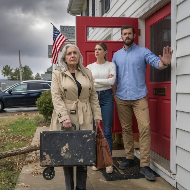Quand une tornade a détruit ma maison, je me suis présentée chez mon fils avec ma valise, mais il a dit : « Nous voulons notre intimité, ma copine ne veut pas que maman soit là », alors je n'ai pas discuté — j'ai discrètement appelé mon petit ami du lycée, devenu millionnaire par ses propres moyens ; personne ne savait que j'avais encore son numéro jusqu'à ce qu'il arrive en voiture de luxe juste devant la maison de mon fils.